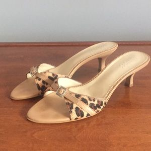 Franco Sarto Cheetah Print Pony Hair Slide